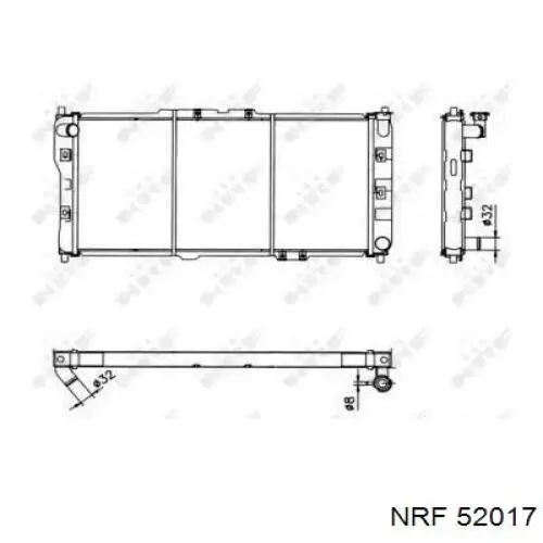 Radiador refrigeración del motor 52017 NRF