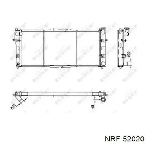 Radiador refrigeración del motor 52020 NRF
