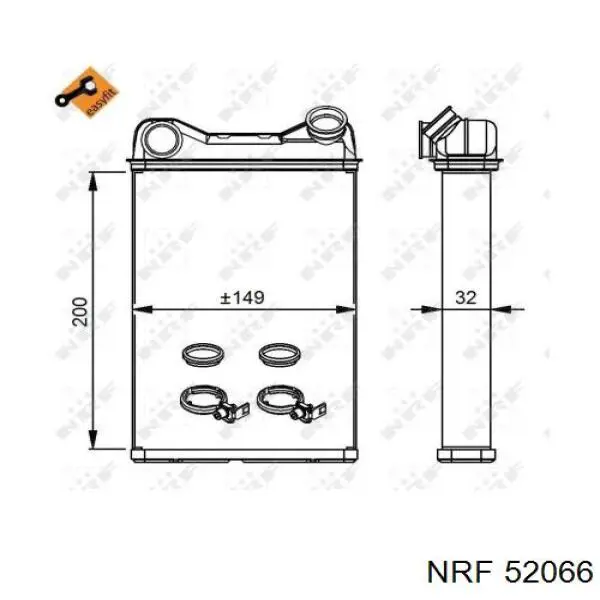 Радиатор печки (отопителя) NRF 52066 цена, от 19.32 USD