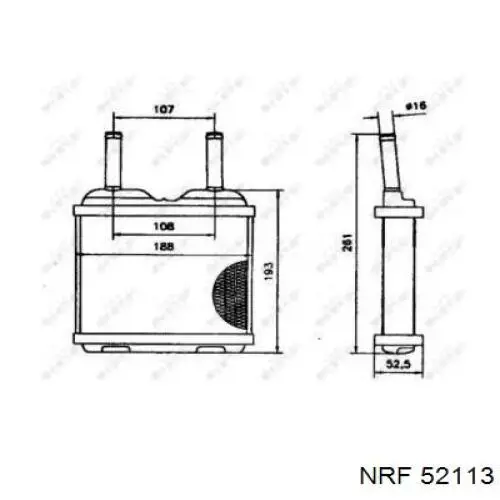 Радиатор печки 52113 NRF