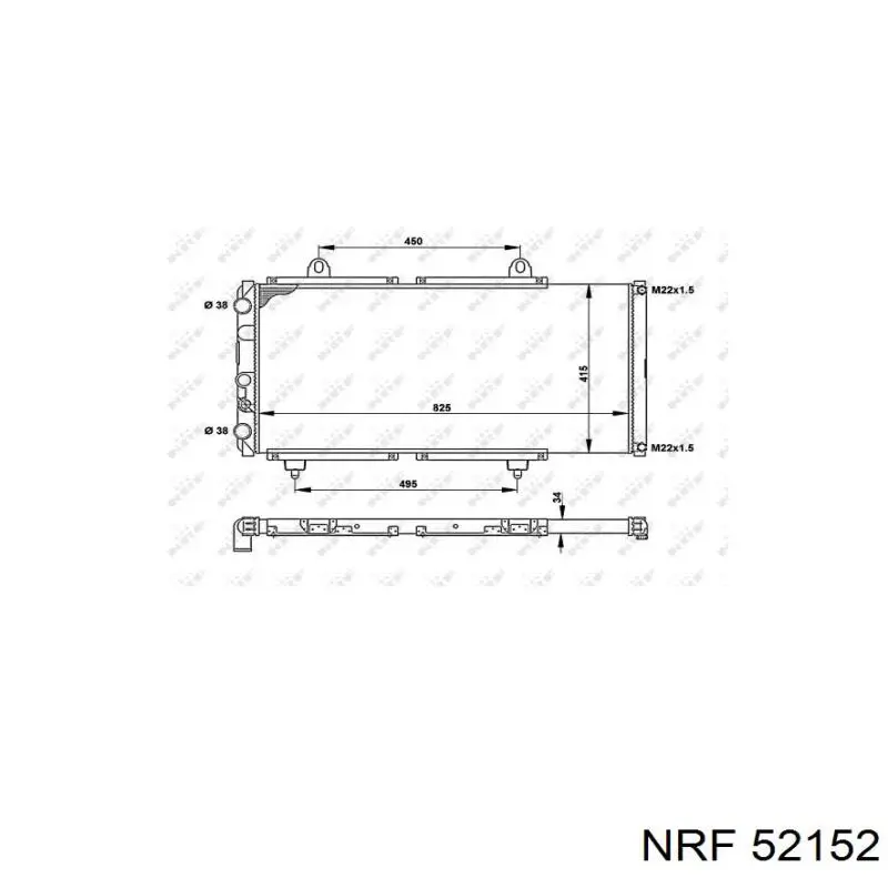 Радиатор охлаждения двигателя NRF 52152 цена, от 101.37 USD