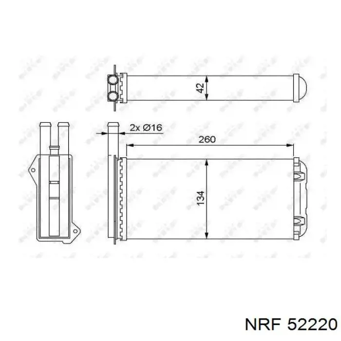 Радиатор печки 52220 NRF