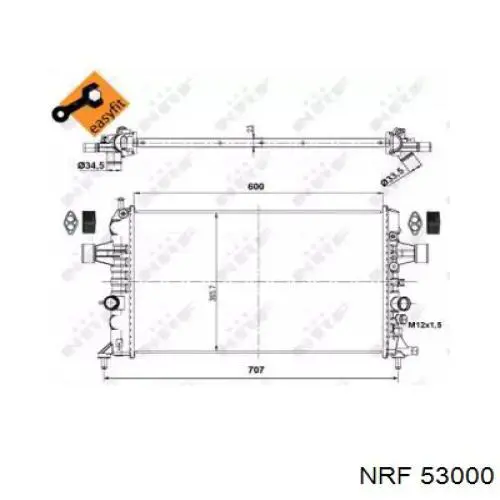 Купить 53000 NRF Радиатор водяной
