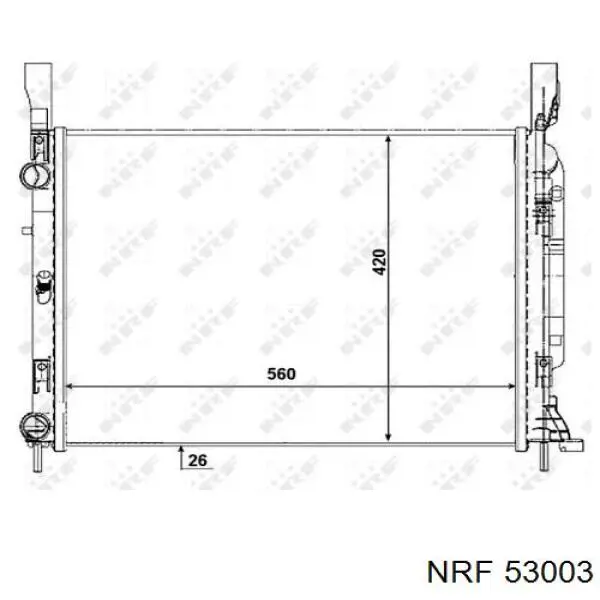 Radiador refrigeración del motor 53003 NRF