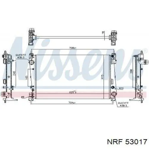 Радиатор охлаждения двигателя NRF 53017 цена, от 83.39 USD