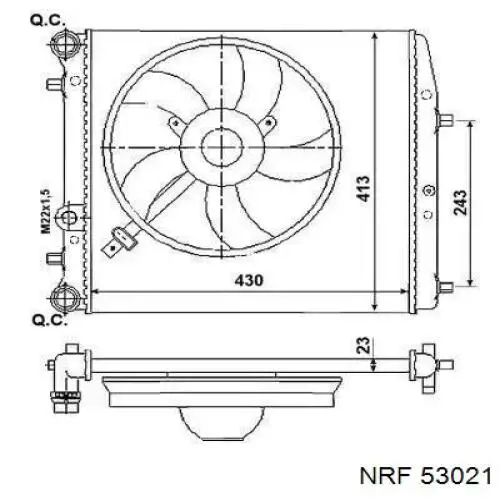 Радиатор 53021 NRF