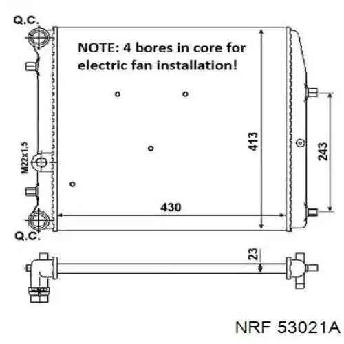 53021A NRF radiador de esfriamento de motor