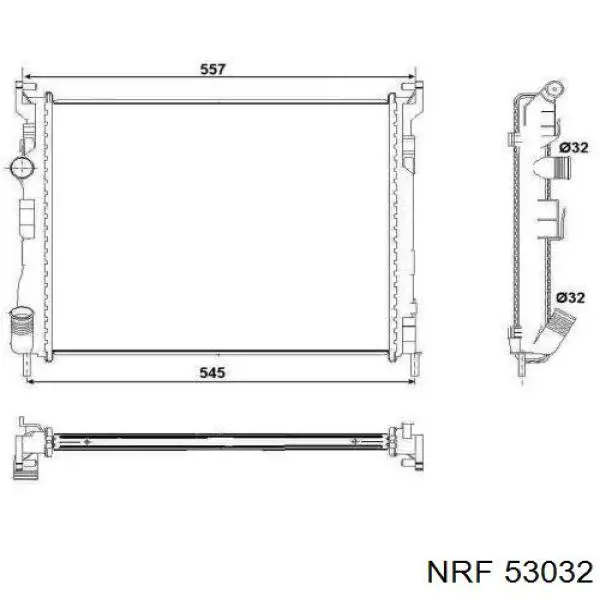 Radiador refrigeración del motor 53032 NRF