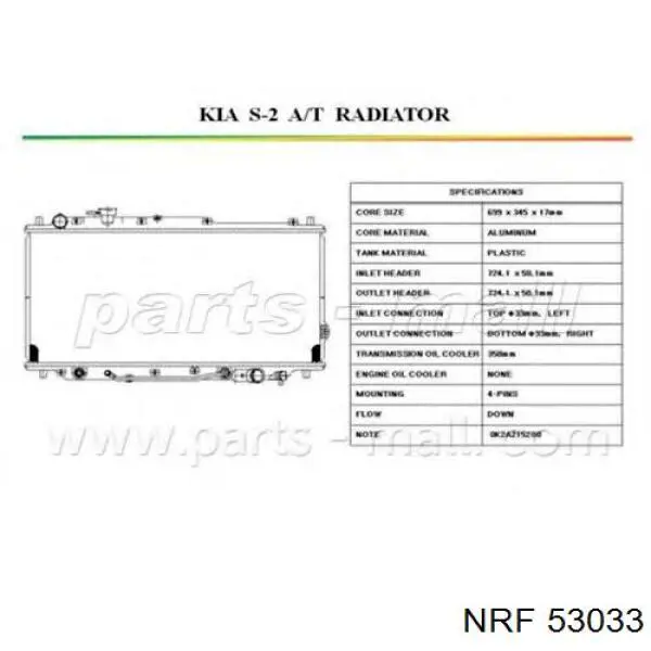 Радиатор охлаждения двигателя NRF 53033 цена, от 97.35 USD