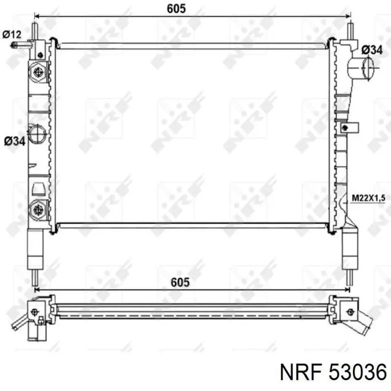 Радиатор 53036 NRF