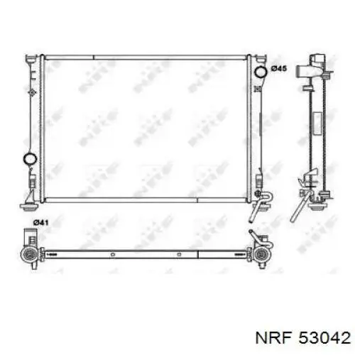 Radiador refrigeración del motor 53042 NRF