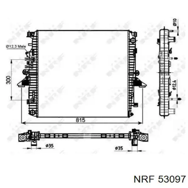Radiador refrigeración del motor 53097 NRF