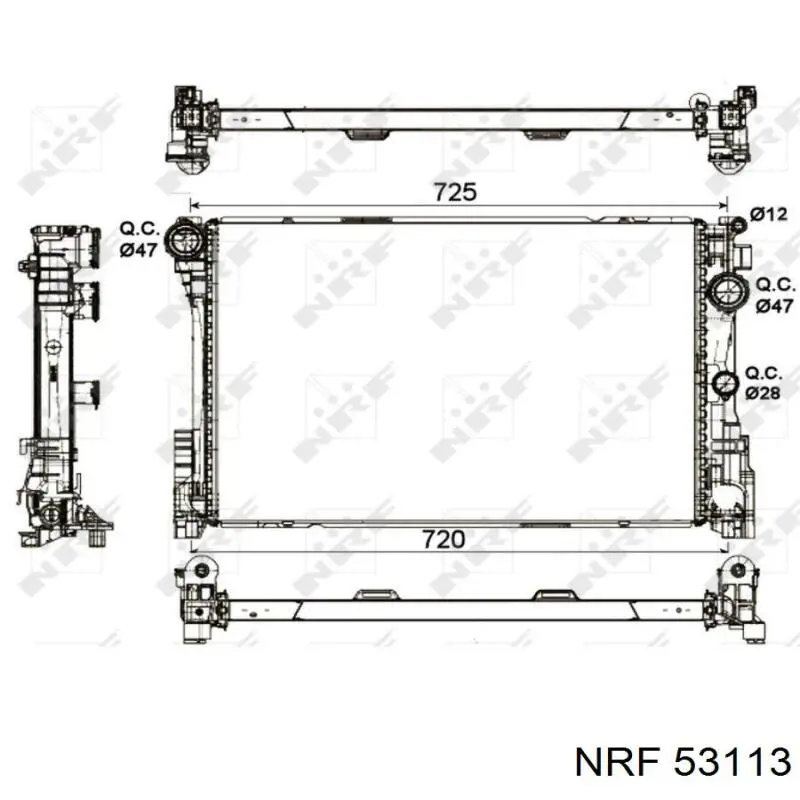 Radiador refrigeración del motor 53113 NRF