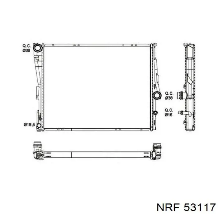 Радиатор охлаждения двигателя NRF 53117 цена, от 157.04 USD