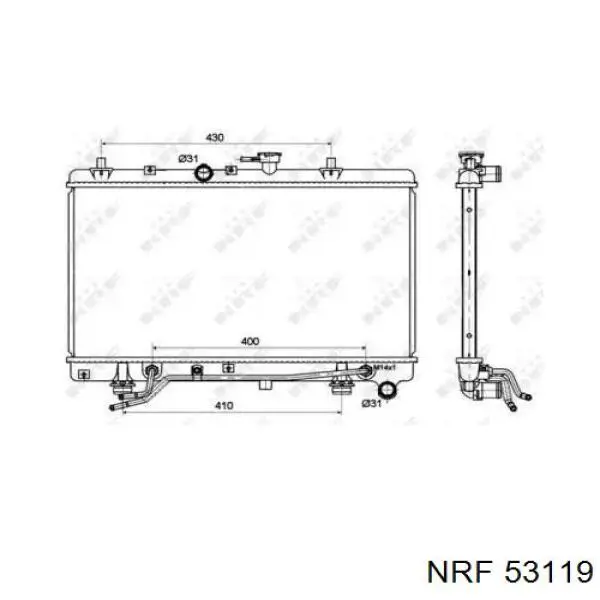 Радиатор 53119 NRF