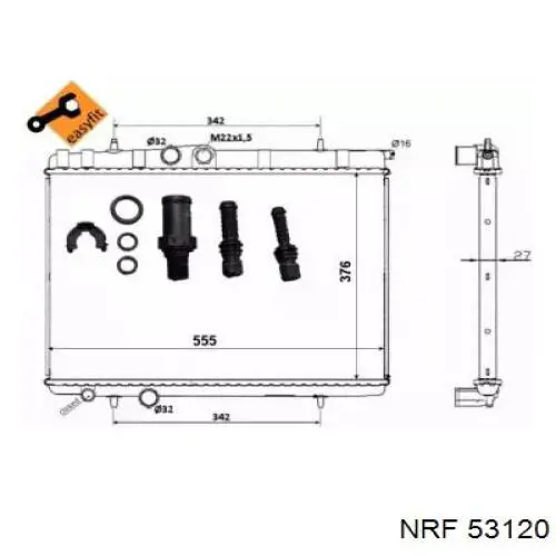 Радиатор охлаждения двигателя NRF 53120 цена, от 35.12 USD