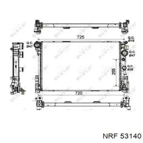 Радиатор 53140 NRF