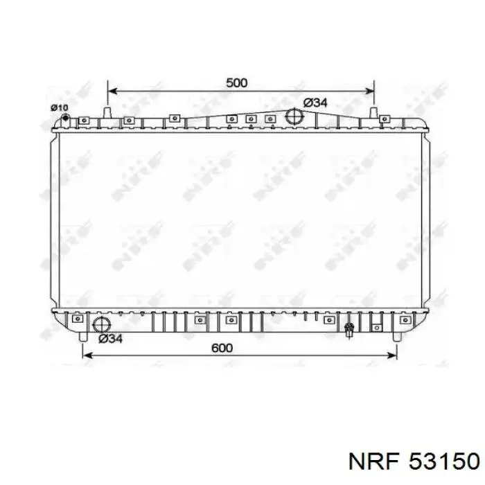Radiador refrigeración del motor 53150 NRF