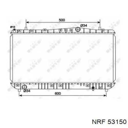 Радіатор охолодження двигуна 53150 NRF