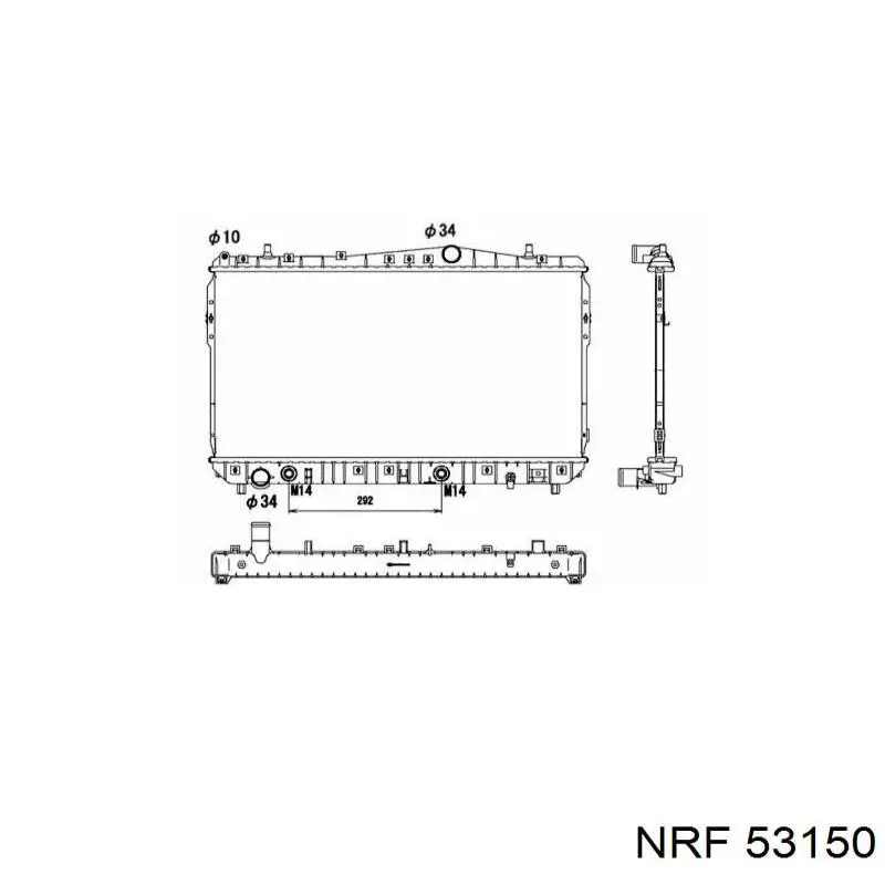 Радіатор охолодження двигуна 53150 NRF