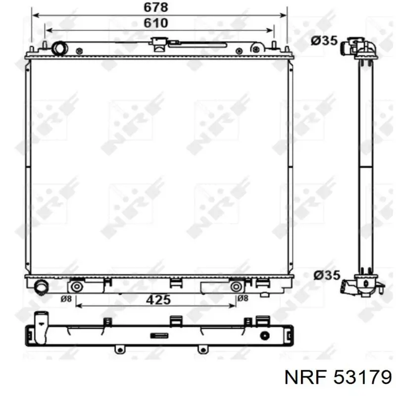 Radiador refrigeración del motor 53179 NRF