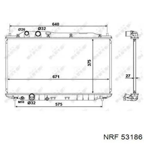 Радиатор охлаждения двигателя NRF 53186 цена, от 101.50 USD