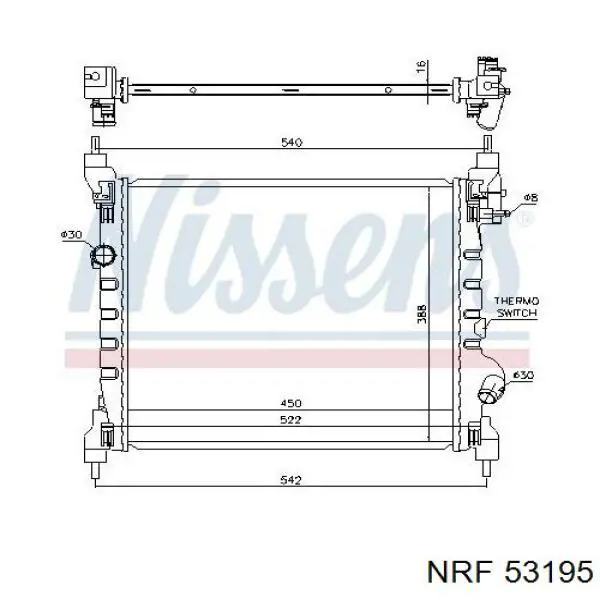 Радиатор охлаждения двигателя NRF 53195 цена, от 46.68 USD