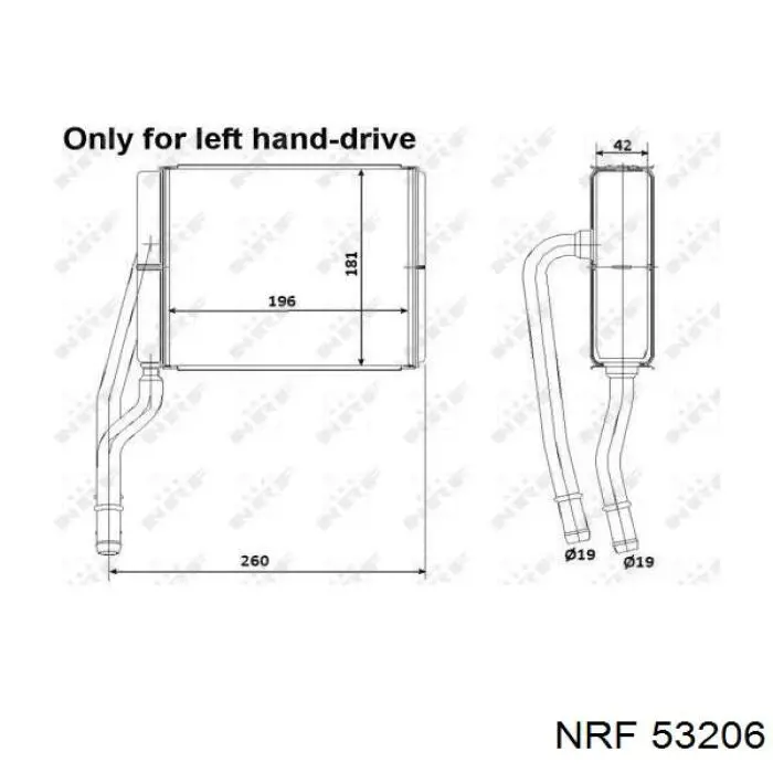 Радиатор печки 53206 NRF