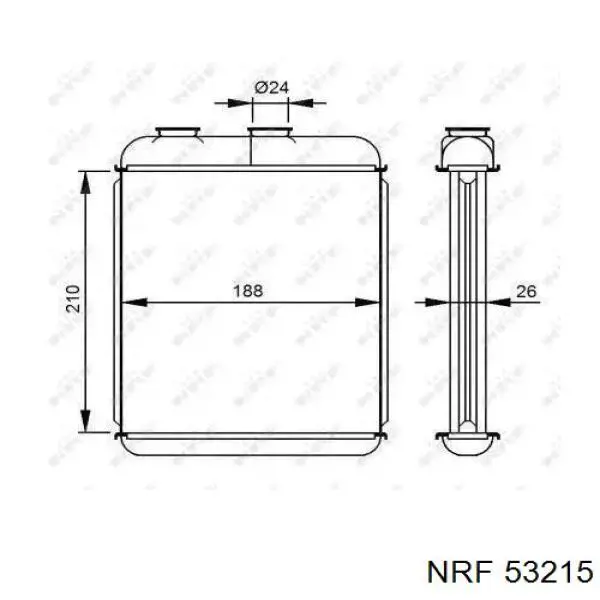 Radiador de calefacción 53215 NRF