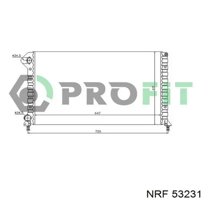 Radiador refrigeración del motor 53231 NRF