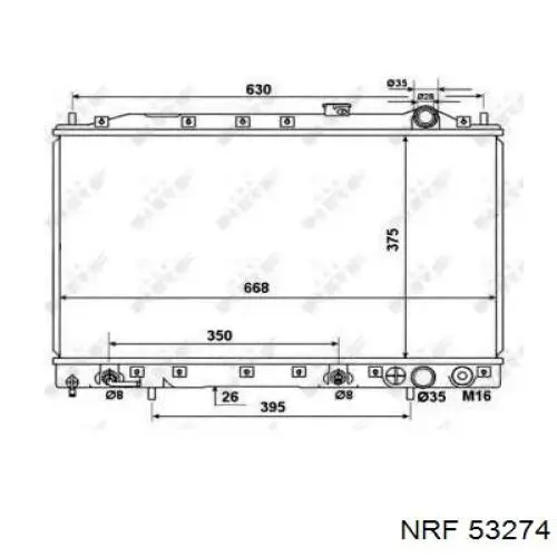 Radiador refrigeración del motor 53274 NRF