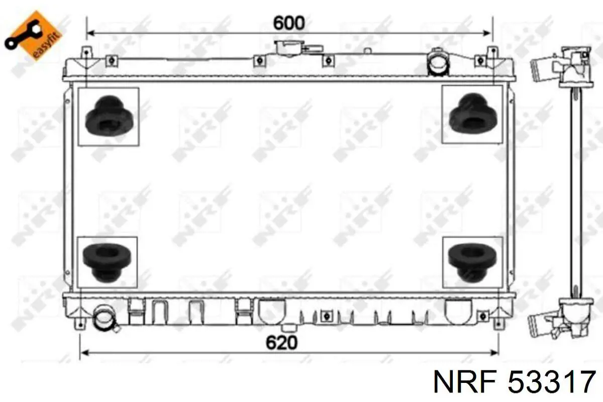 Radiador refrigeración del motor 53317 NRF