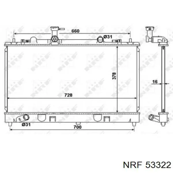 Радиатор охлаждения двигателя NRF 53322 цена, от 109.66 USD