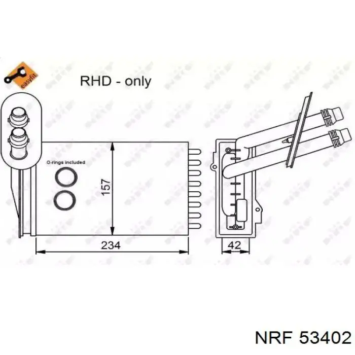 53402 NRF радиатор печки