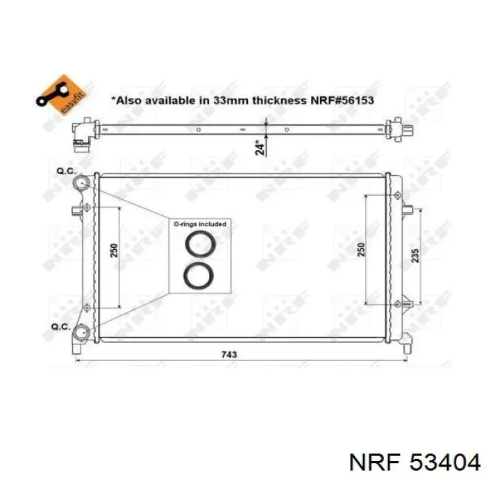 Купить 53404 NRF Радиатор водяной