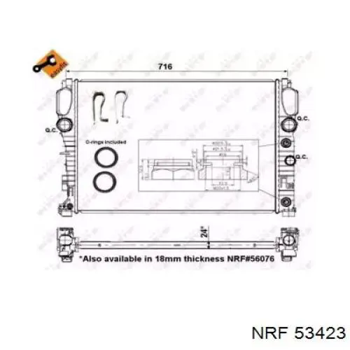 Купить 53423 NRF Радиатор водяной