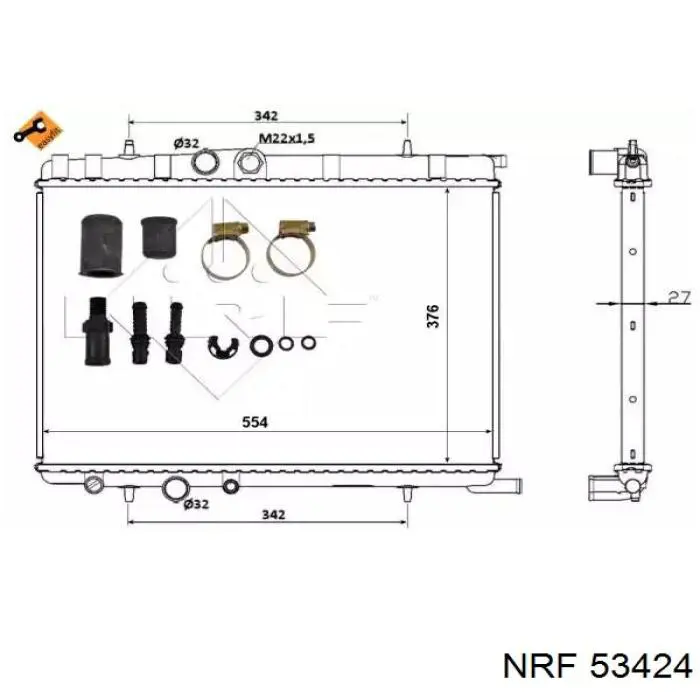 Радиатор 53424 NRF