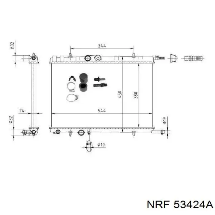 53424A NRF radiador de esfriamento de motor