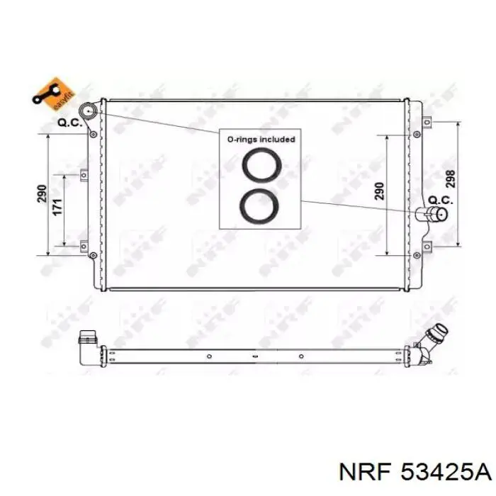 53425A NRF radiador de esfriamento de motor