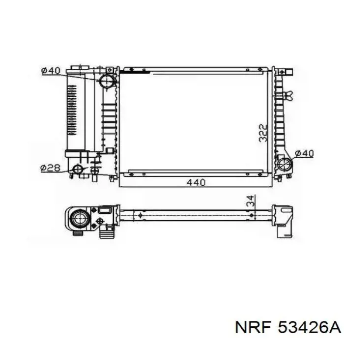 53426A NRF radiador de esfriamento de motor