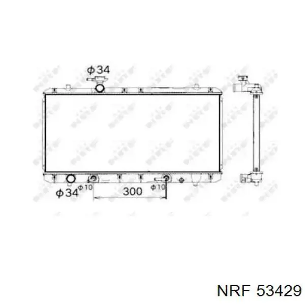 Radiador refrigeración del motor 53429 NRF