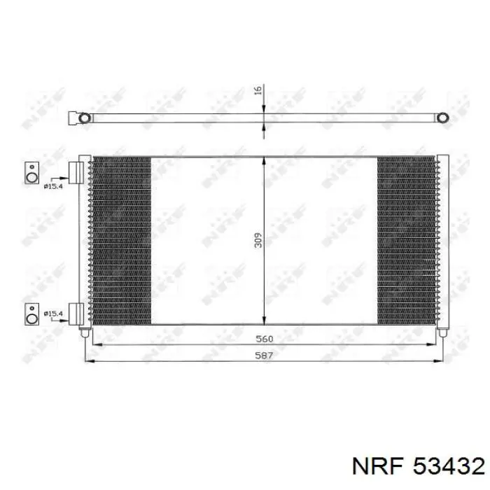 Radiador refrigeración del motor 53432 NRF