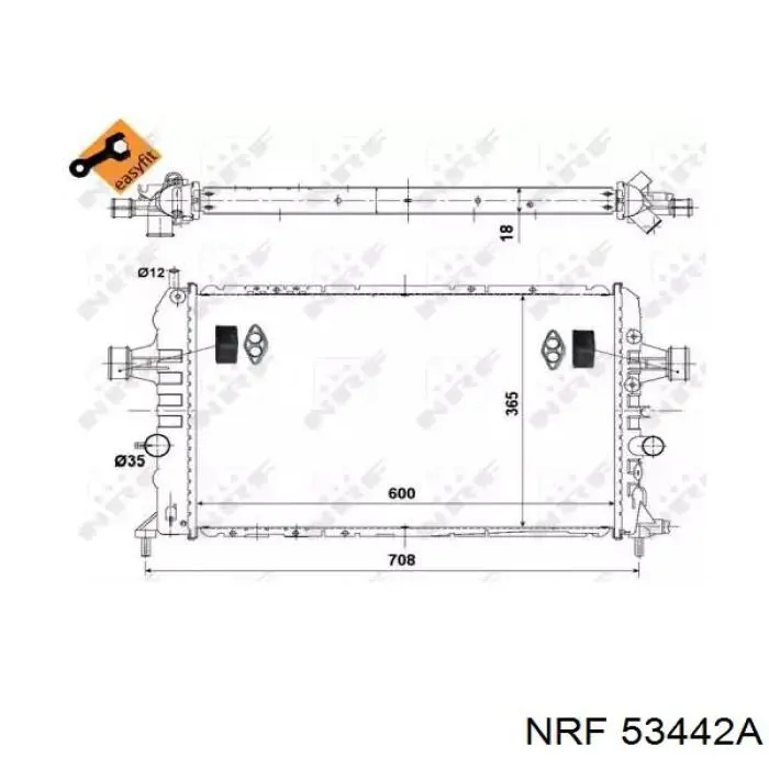 53442A NRF radiador de esfriamento de motor