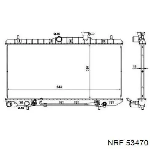 Радиатор 53470 NRF