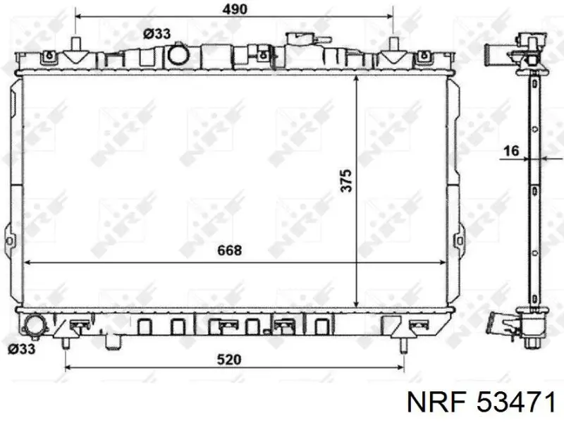 Радиатор охлаждения двигателя NRF 53471 цена, от 92.27 USD