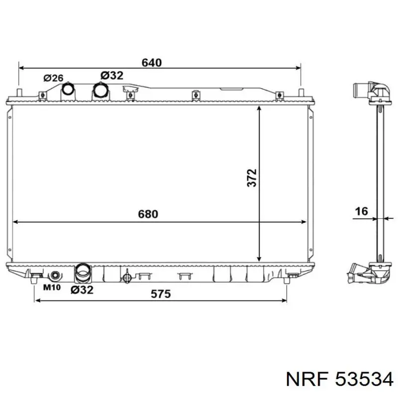 Radiador refrigeración del motor 53534 NRF