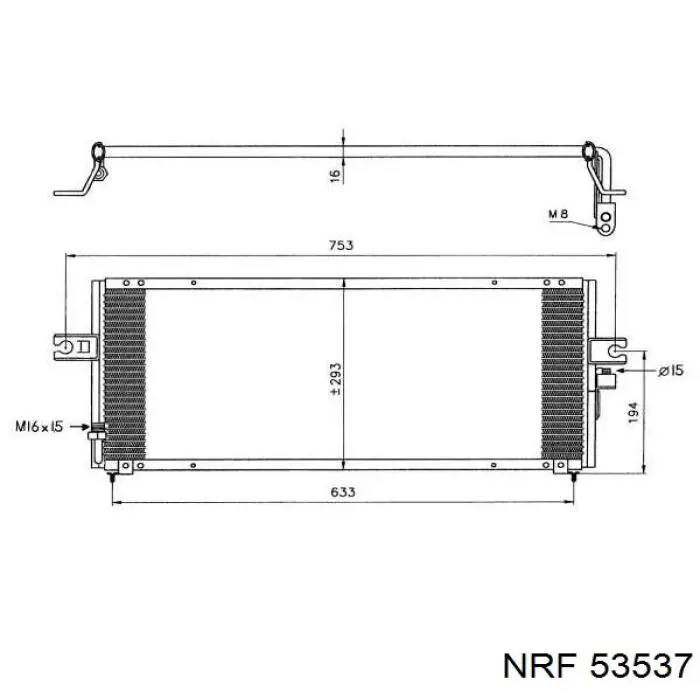 Radiador refrigeración del motor 53537 NRF