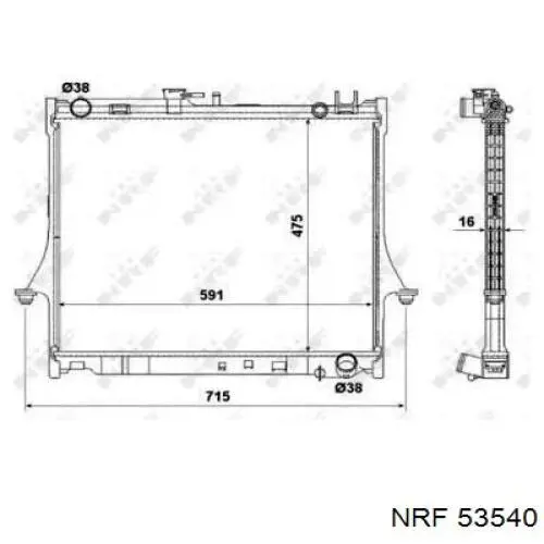 53540 NRF радиатор охлаждения двигателя