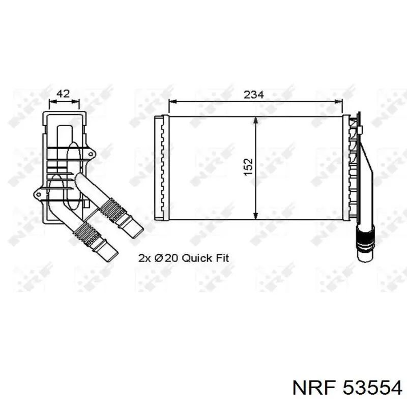 Radiador de calefacción 53554 NRF