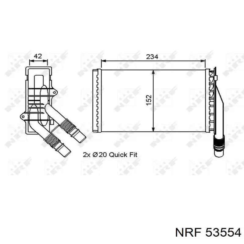 Радиатор печки (отопителя) NRF 53554 цена, от 31.06 USD